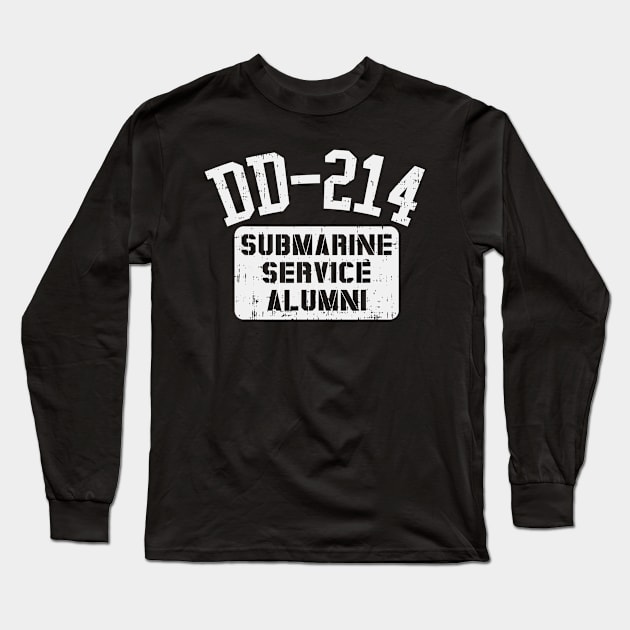 DD-214 Submarine Service Alumni Vintage US Navy Veteran Gift Long Sleeve T-Shirt by danieldamssm